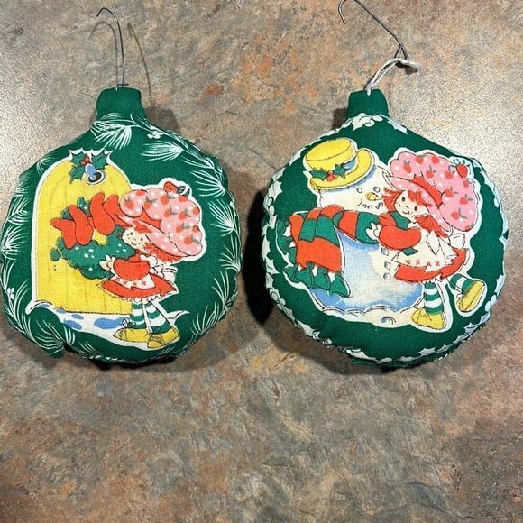 Vintage Strawberry Shortcake Christmas Ornament  Set of 2 - Picture 1 of 5